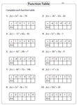 Quadratic Function Worksheets