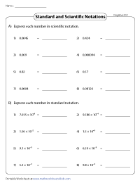 Scientific Notation Worksheets