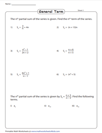 Partial Sum Of The Series Worksheets