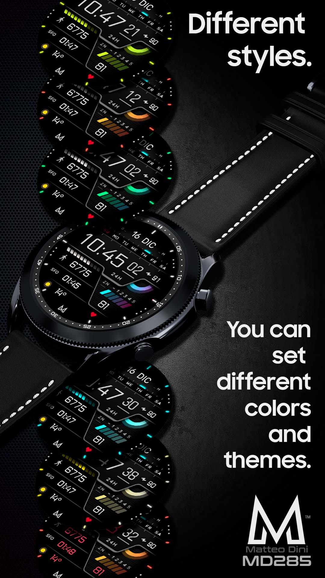 MD285 Digital watch face Matteo Dini MD Wear OS Tizen