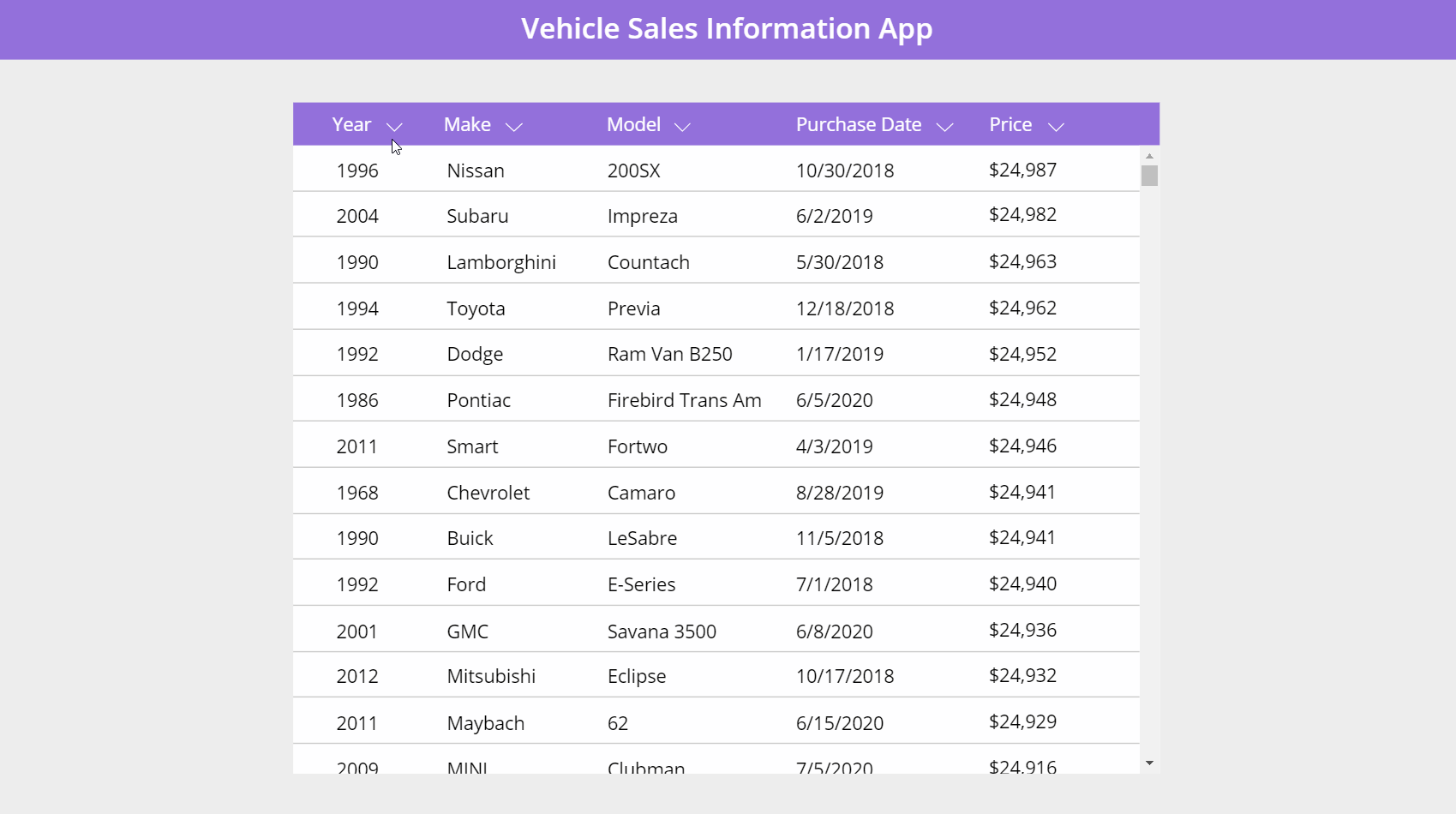 Power Apps Gallery Sort Controls Matthew Devaney