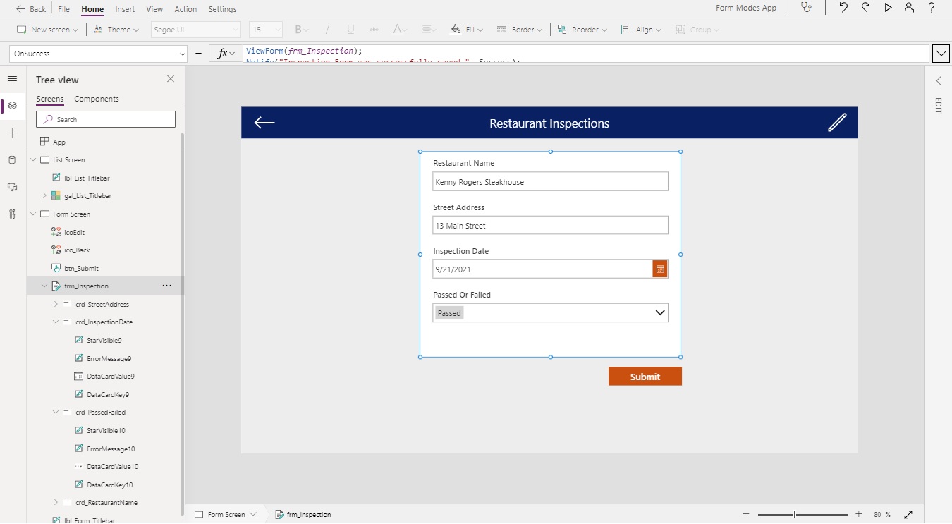 Power Apps Form Modes NewForm, EditForm and ViewForm