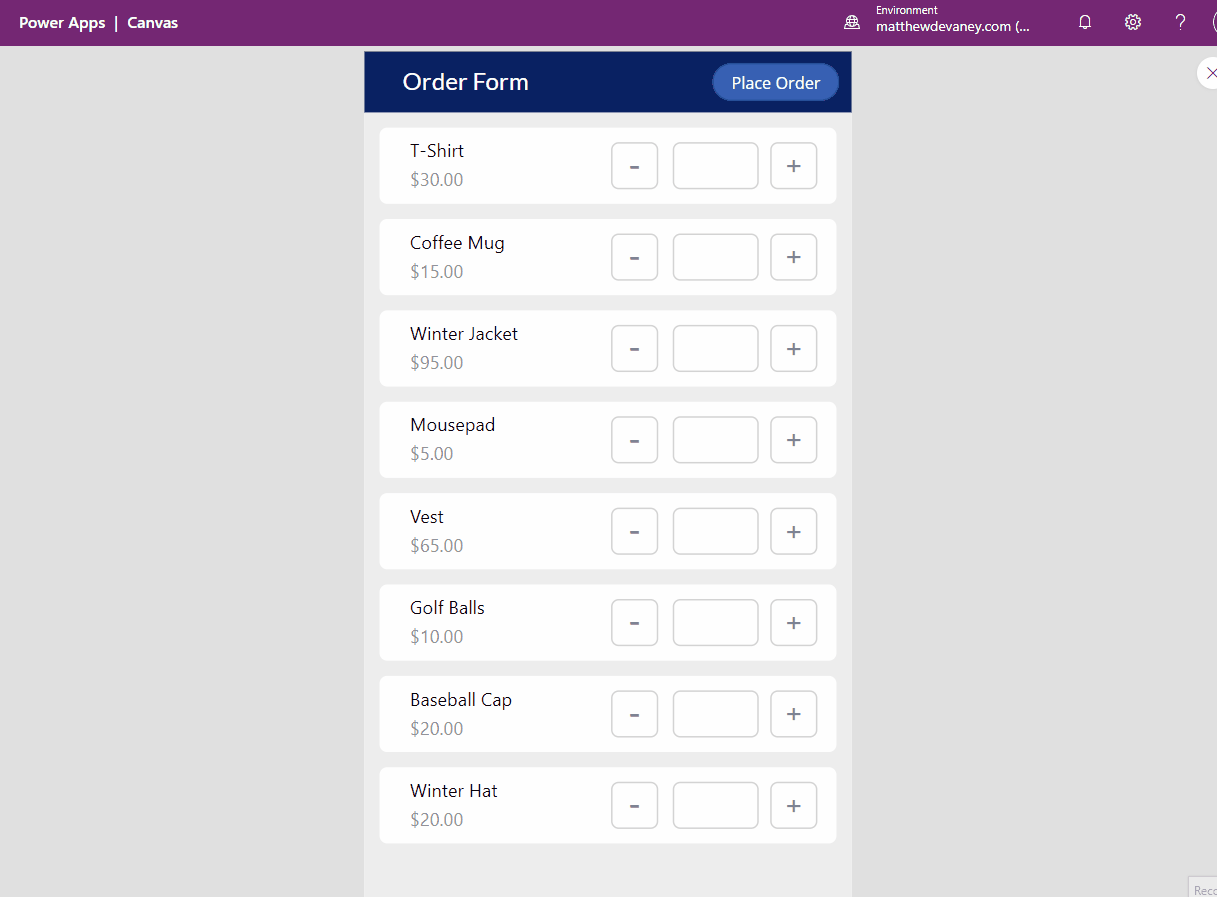 Build A Shopping Cart In Power Apps