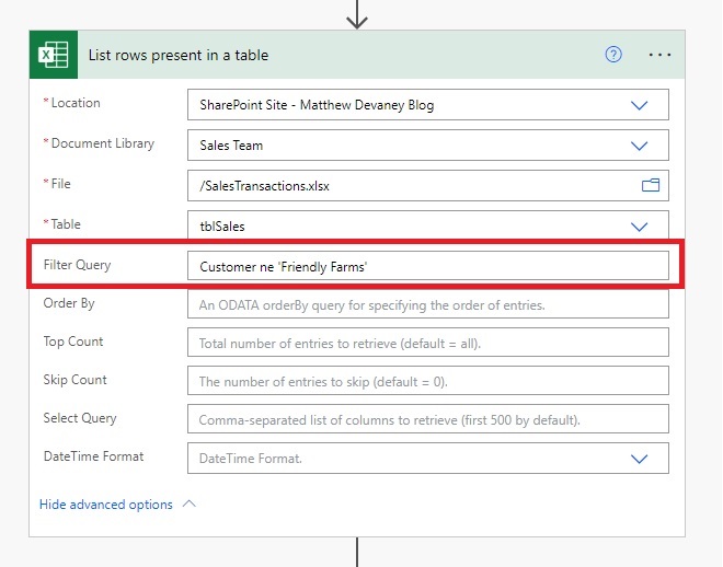 How To Filter Excel Table Rows In Power Automate Text Numbers, Dates
