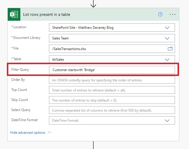 How To Filter Excel Table Rows In Power Automate Text Numbers, Dates