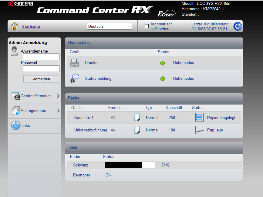 Kyocera Ecosys P2040dn Default Login Matthias Staud, ITBlog