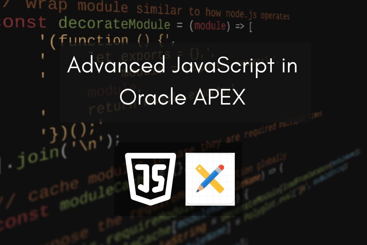 Javascript and oracle apex
