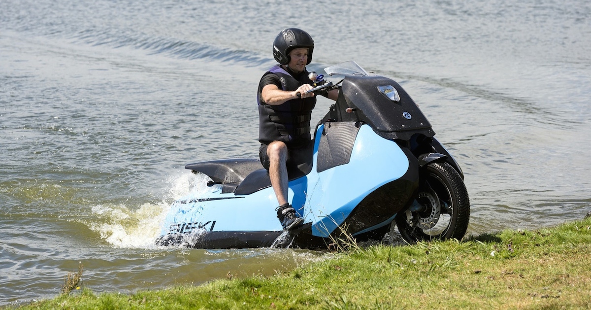 This Amphibious Motorcycle Turns Into a Jet Ski Once It Hits the Water Maxim