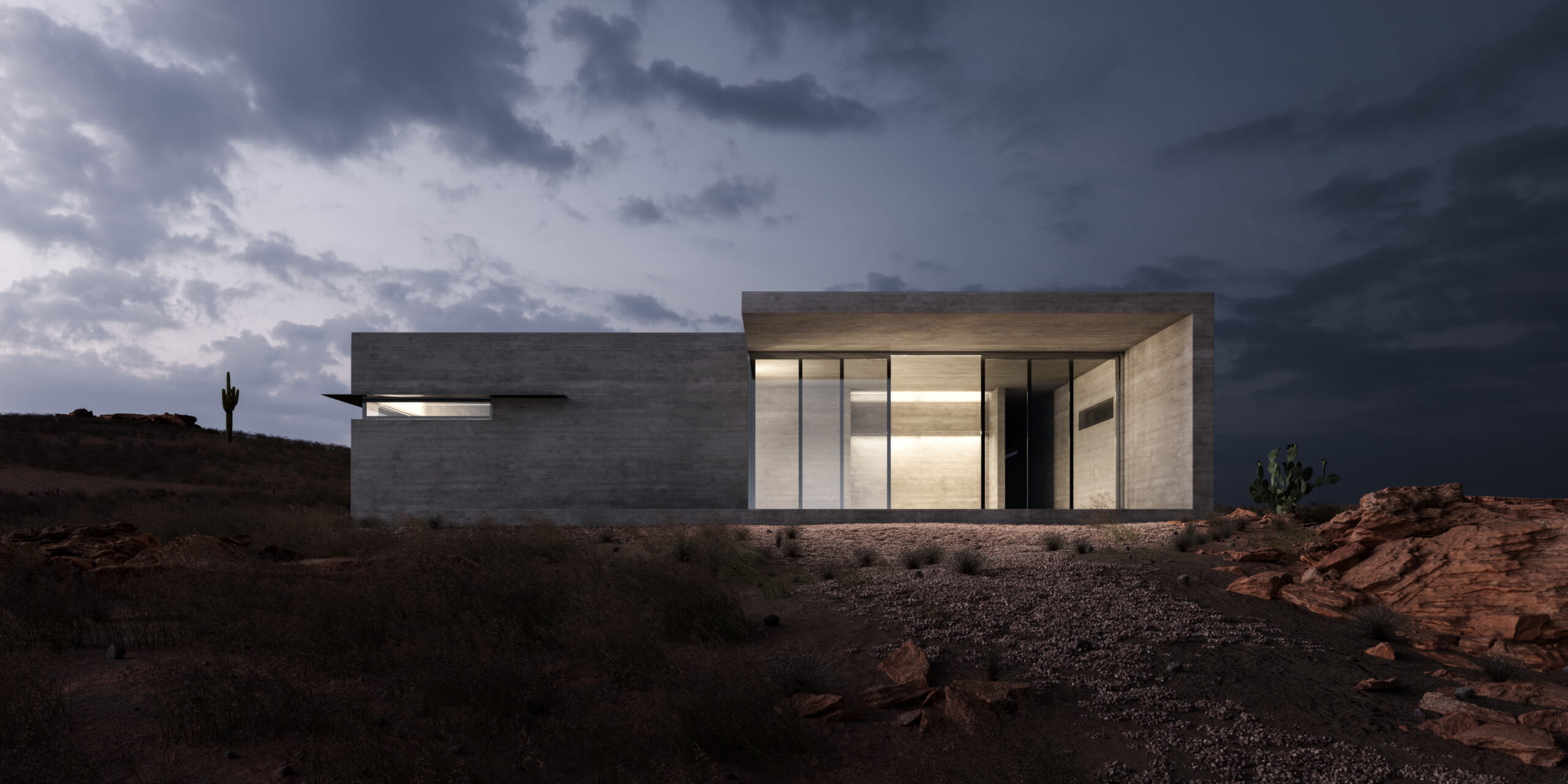 The Minimalist Concrete 'Sharp House' Is a Striking Desert Retreat Maxim