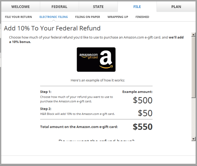H&R Block Offers up to 10 Extra Federal Tax Refund Bonus