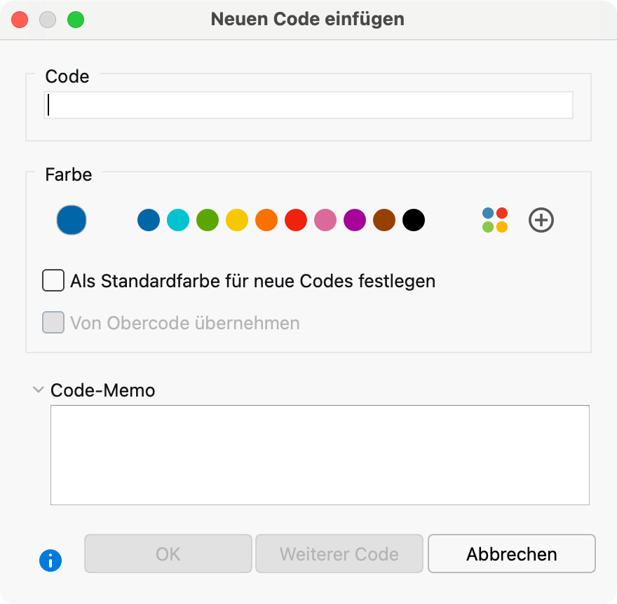 Neue Codes erzeugen MAXQDA
