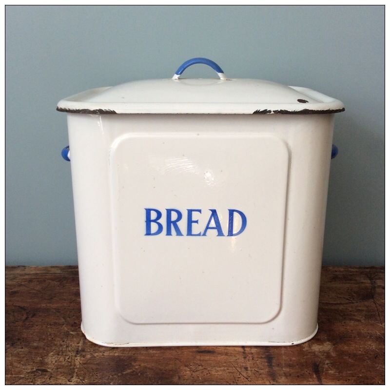 Vintage Enamel Bread Bin Mayfly Vintage