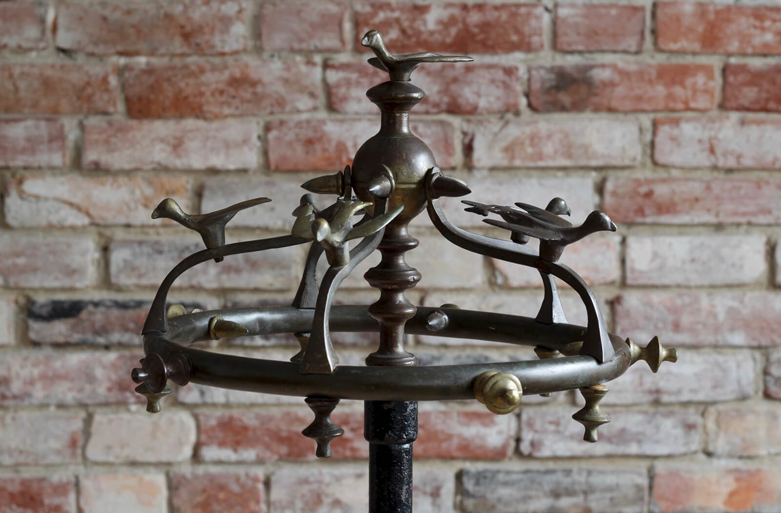 Vintage Coat Rack, Cast Iron & Brass, Early 20th Century Mazur & Hofman