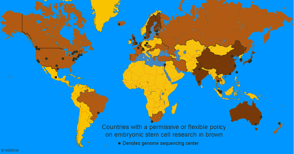 Stem Cell Policy World Stem Cell Map
