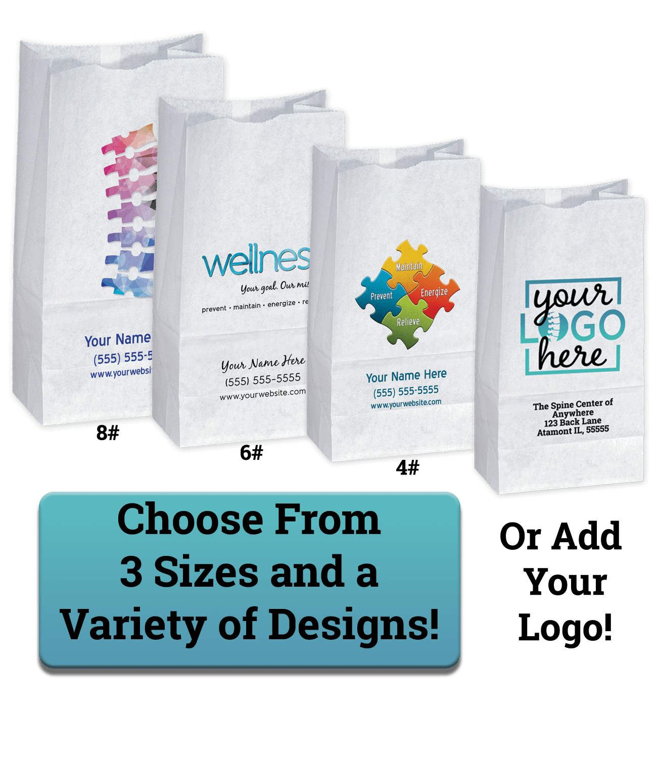 Custom Chiropractic Popcorn Bags (CPOPBAG) Order Customized Popcorn