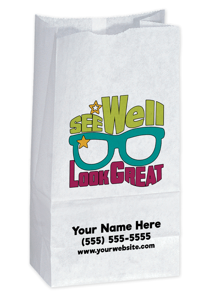 Custom Optometry Popcorn Bags (CPOPBAG) Order Customized Popcorn Bags