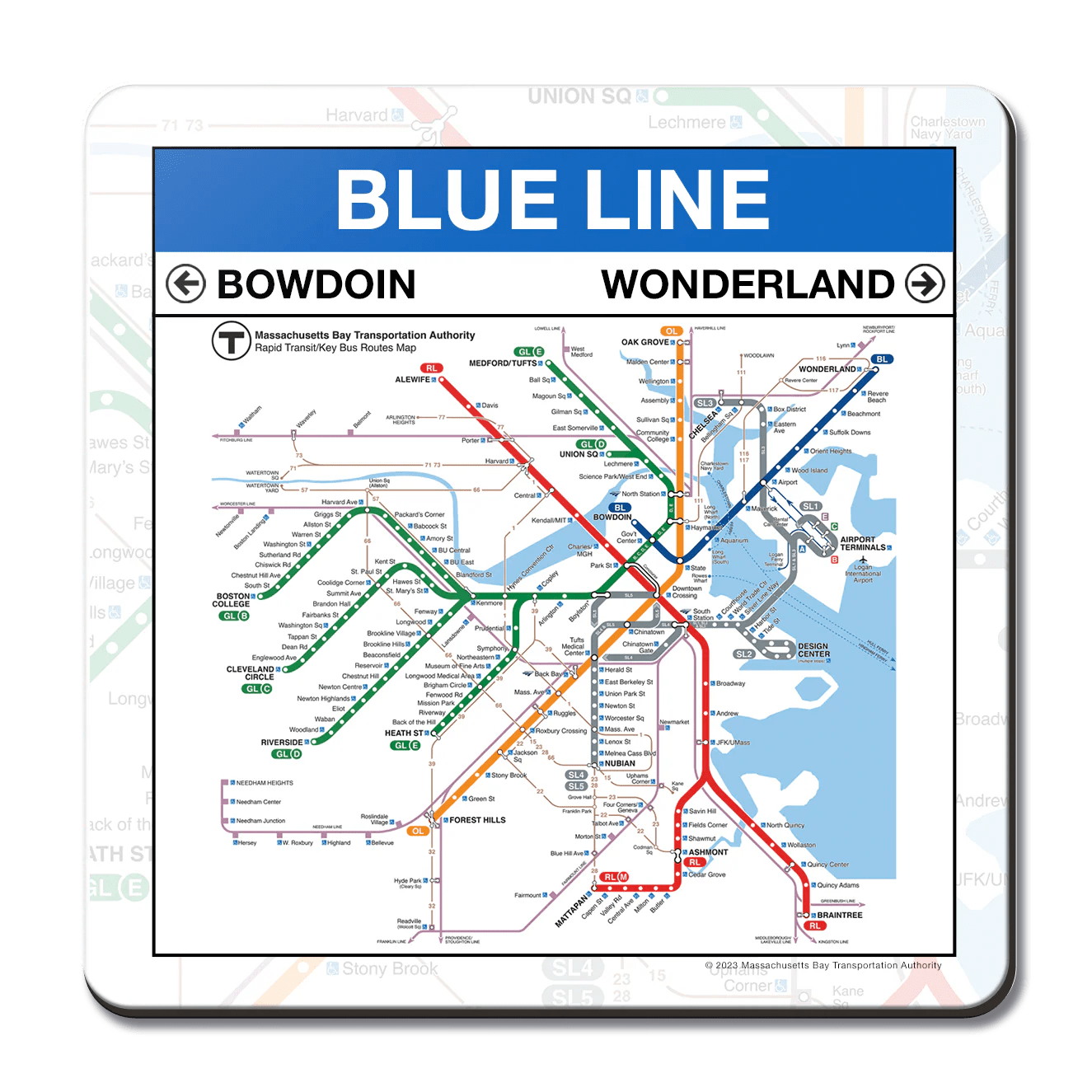 MBTA Blue Line Coaster MBTAgifts