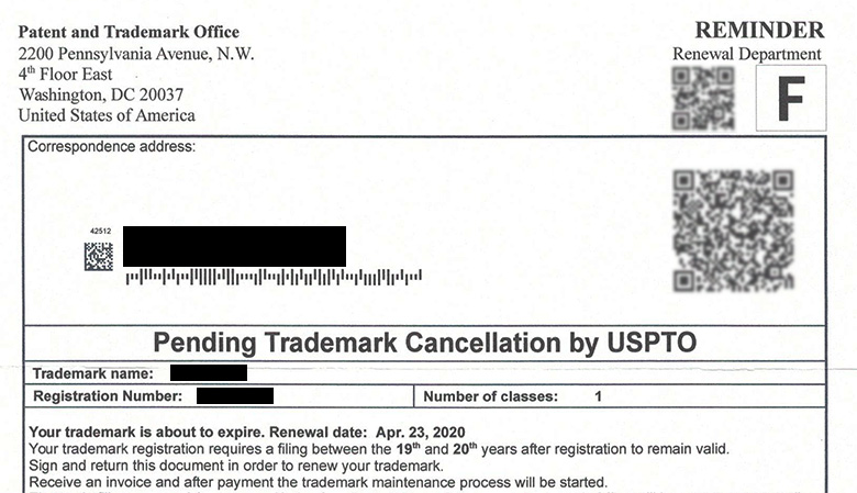 Warning! Trademark renewal scam alert - McAfee & Taft