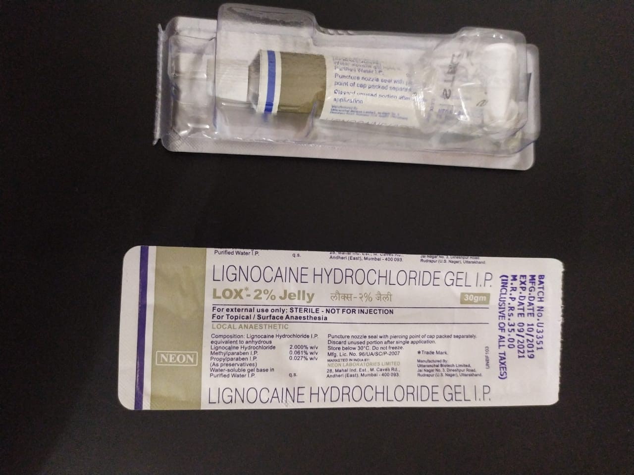 Lidocaine 2 w/v) Lox 2 Jelly Exporter Supplier Distributor