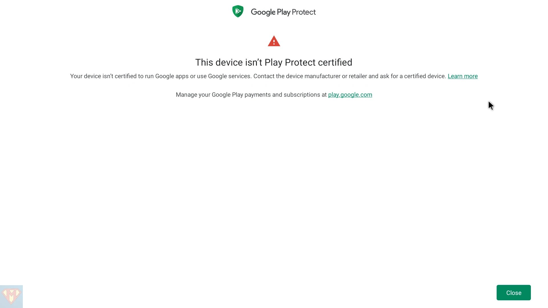 How to Fix the “This device isn’t Play Protect certified” Error