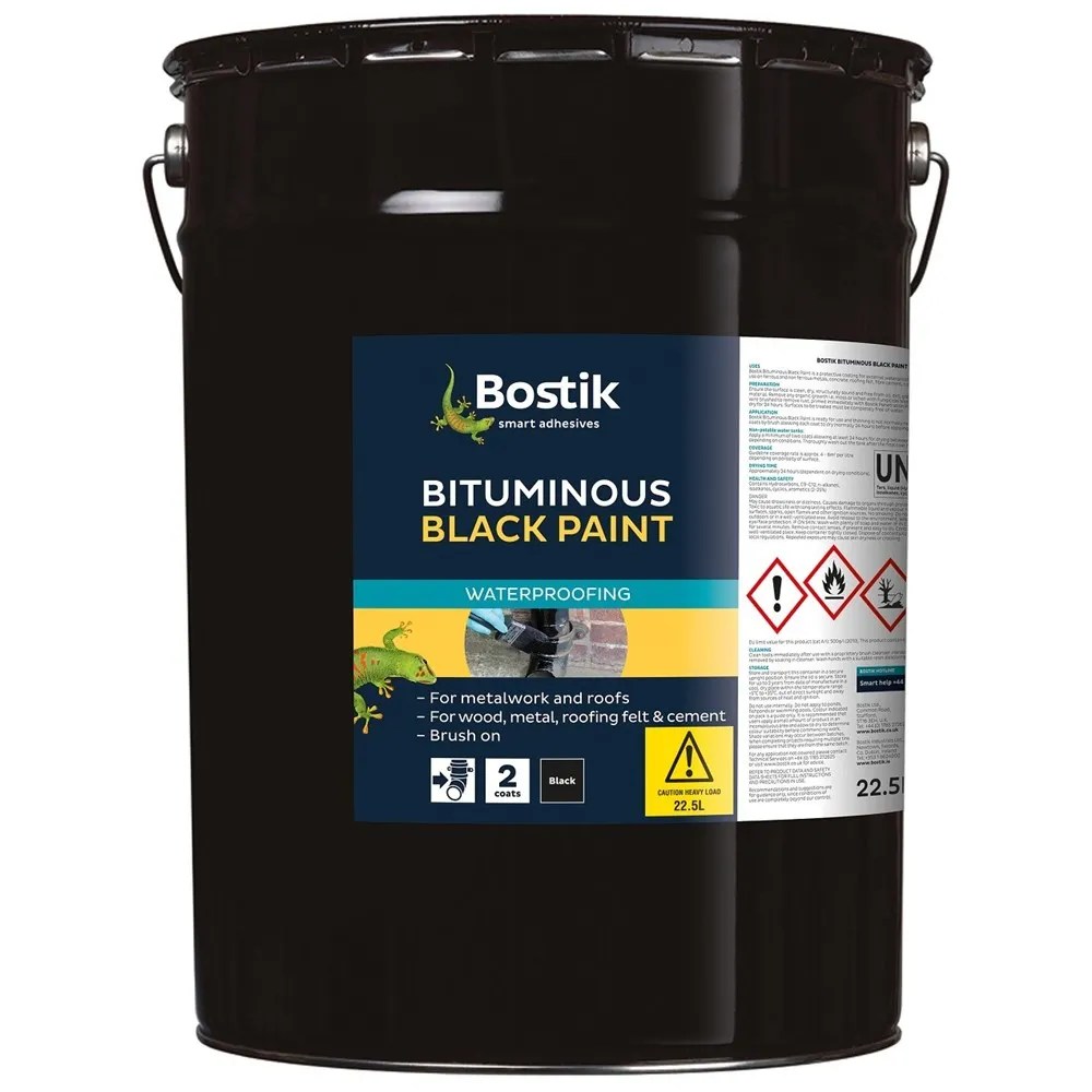 Black bitumen tar paint 22.5ltr McCabe Feeds