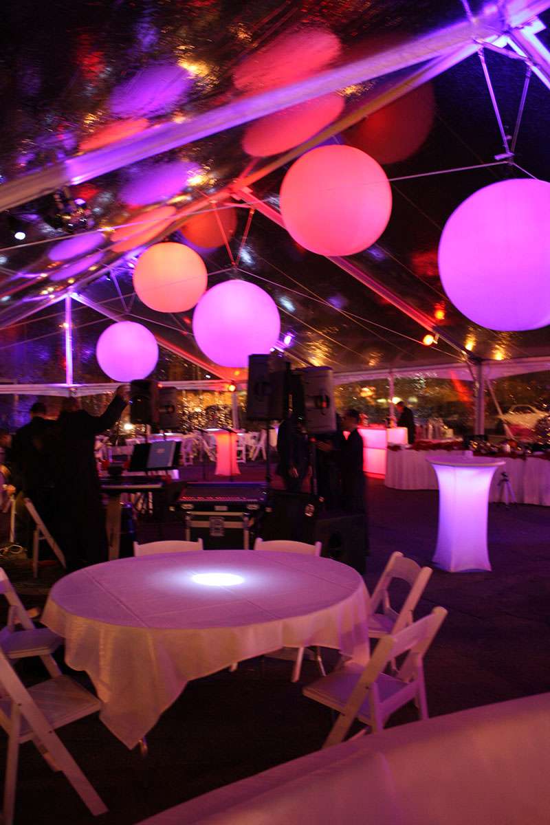 Clear Tent, Glowing Bars & Cocktail Tables McCarthy Tents & Events