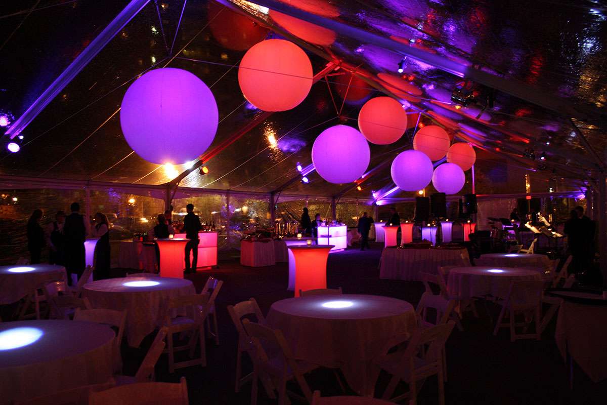 Clear Tent, Glowing Bars & Cocktail Tables McCarthy Tents & Events