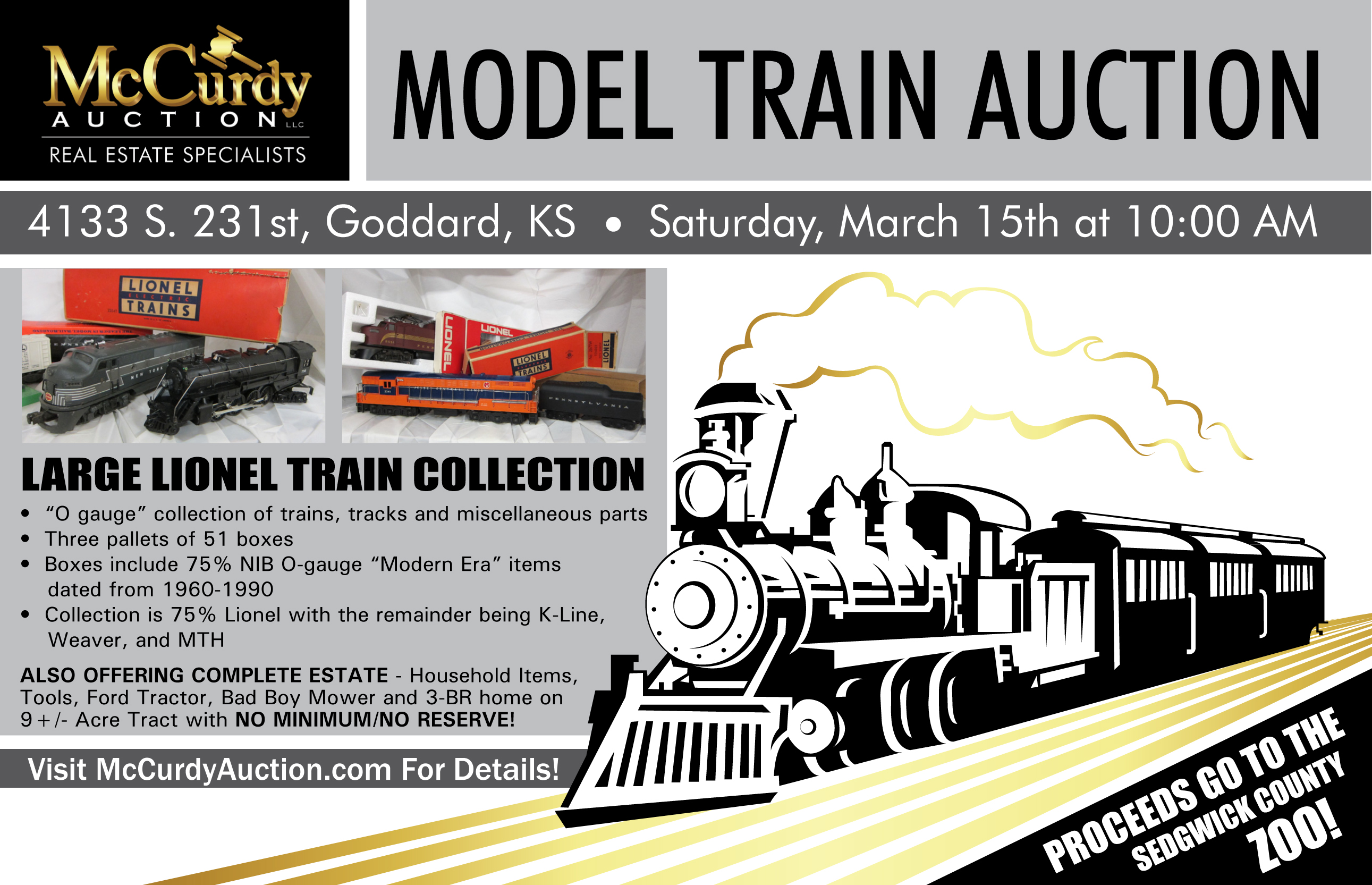 ESTATE AUCTION Model Trains, Guns & More!, 4133 S 231st St W, GODDARD