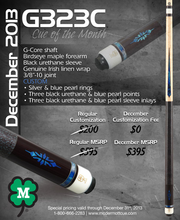 McDermott Announces Free Cue Giveaway for December 2013 McDermott Cue