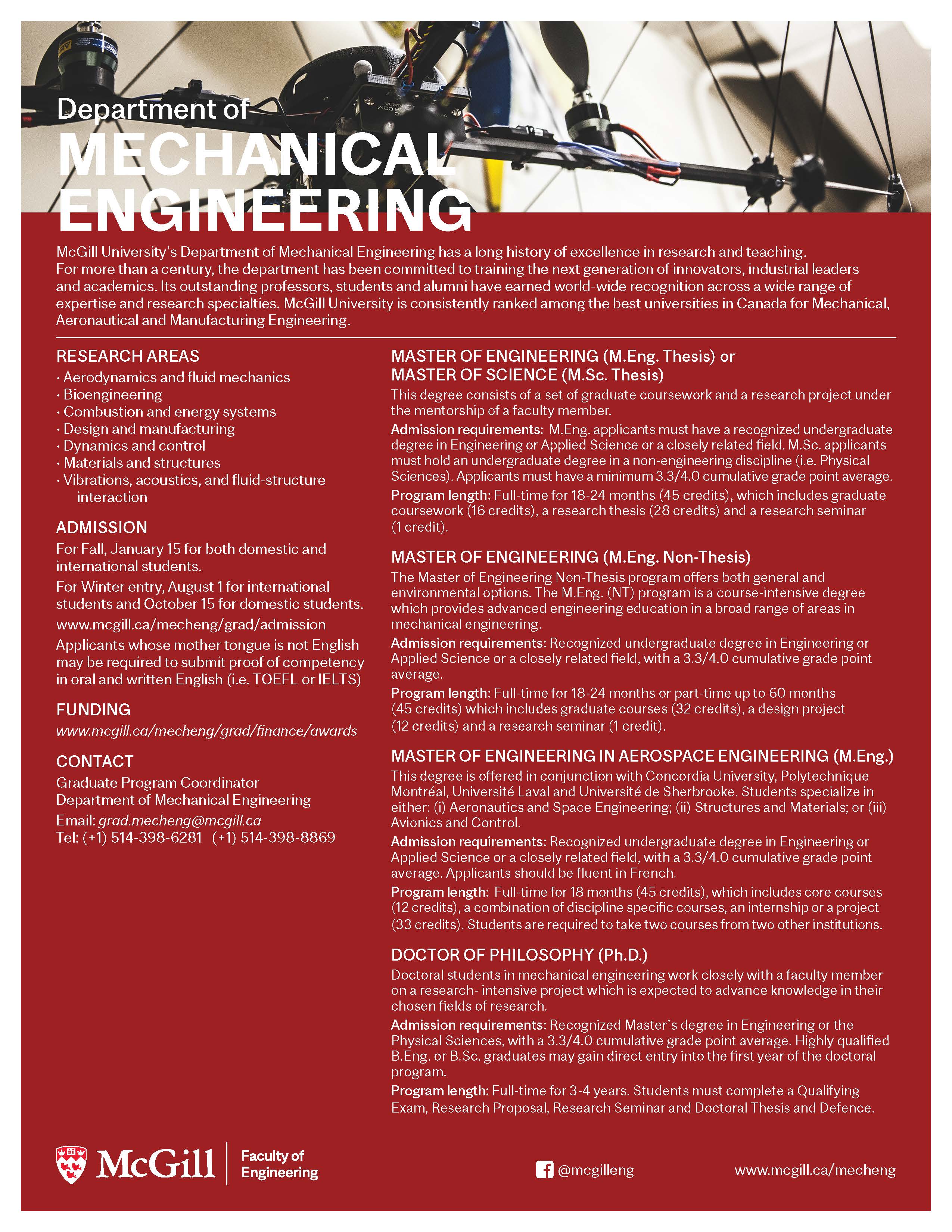 Graduate Programs Faculty of Engineering McGill University