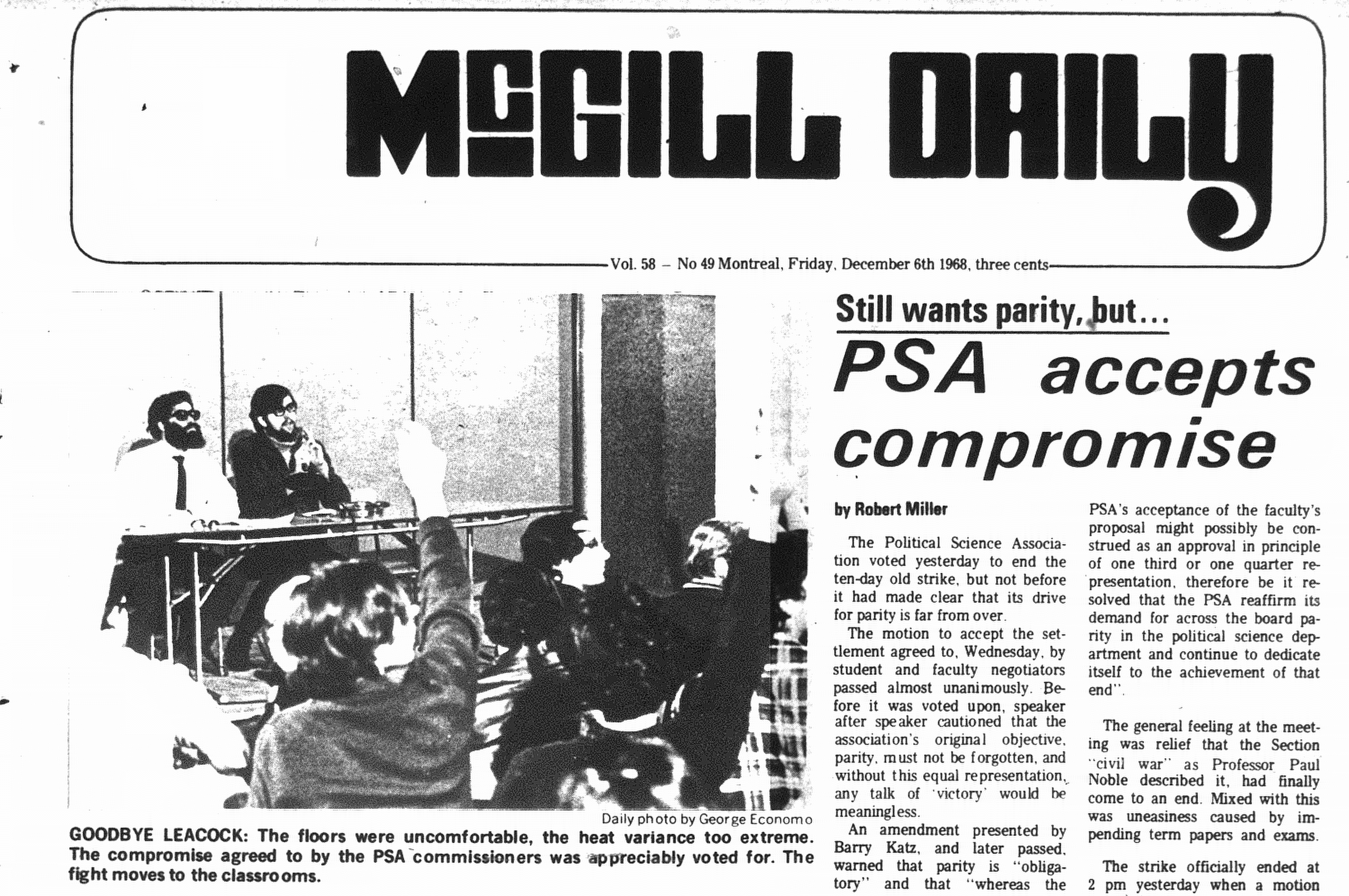 An oral history of the 1968 Political Science student
