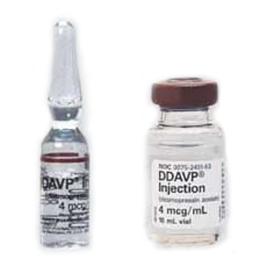 DDAVP (Desmopressin Ace), Injection, 4 mcg/mL, MDV, 10mL Vial McGuff