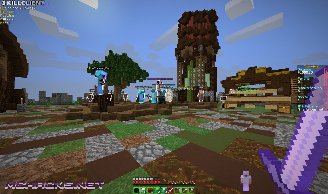 Download SkillClient Hacked Client for Minecraft ALL Versions