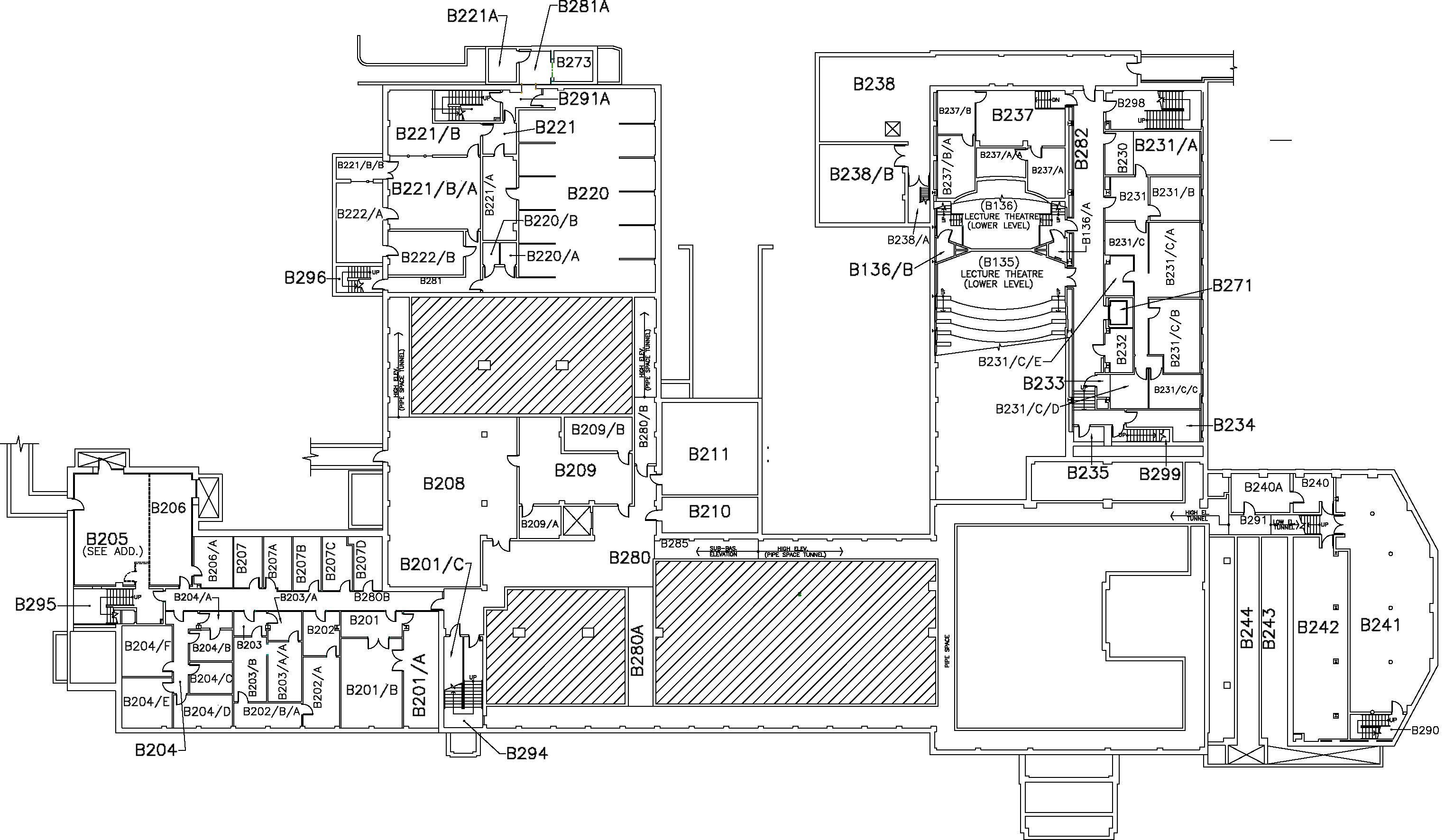 McMaster University Burke Science Building (BSB) Sub Basement Map