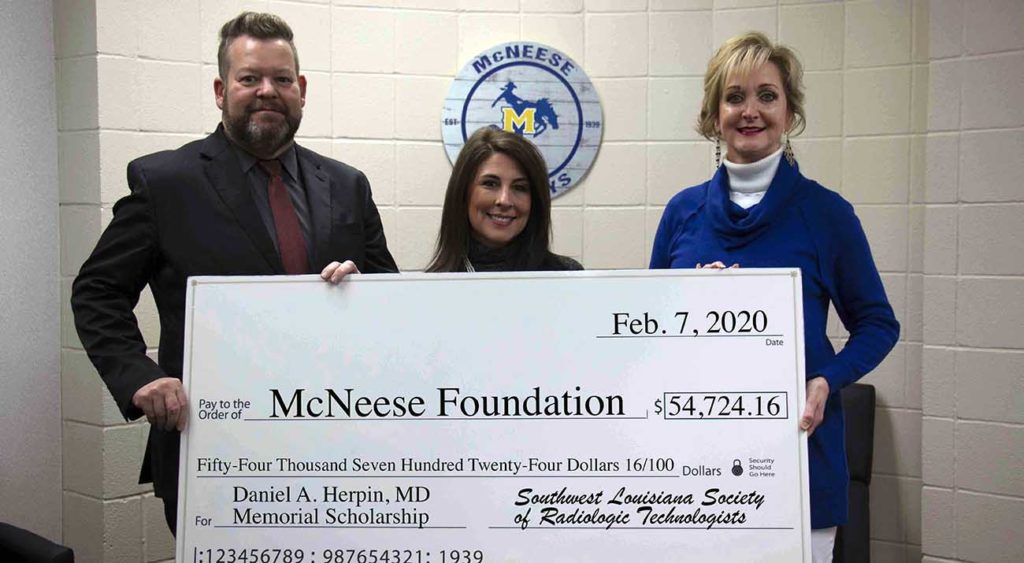 McNeese Receives Donation for Radiologic Sciences Scholarship McNeese
