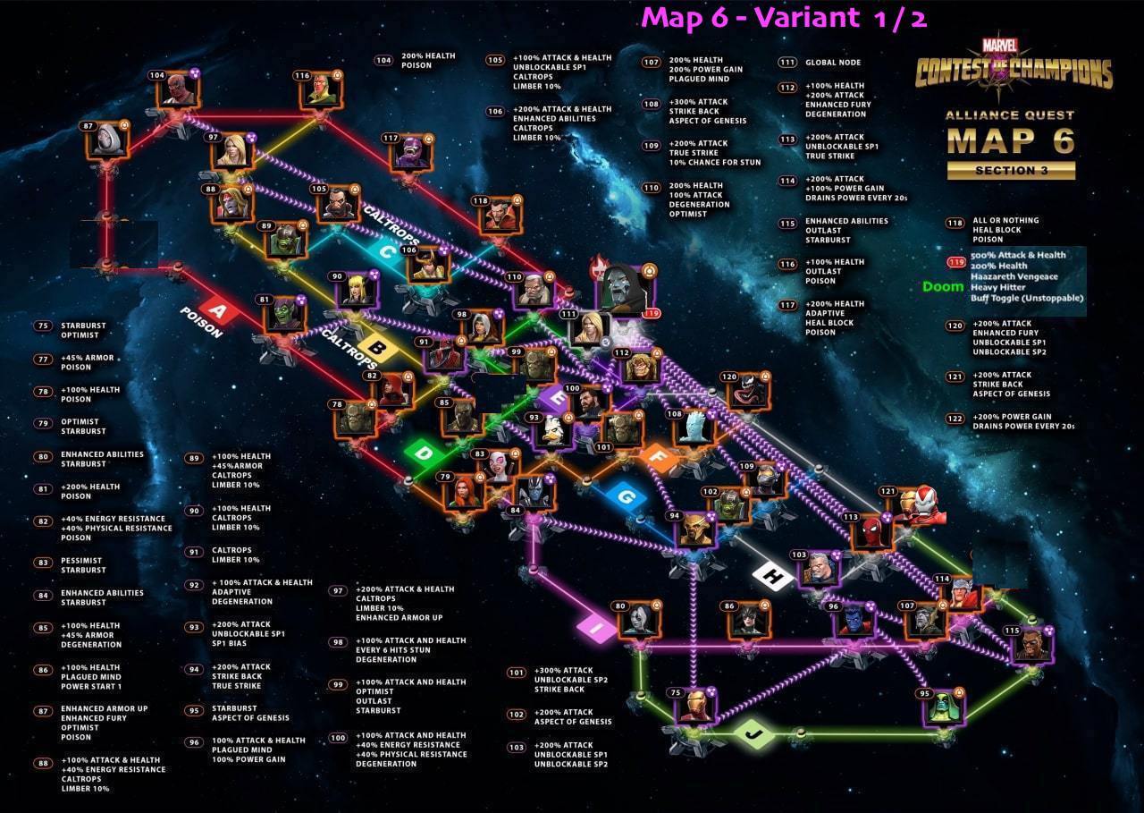 Alliance Quest Map 6 (Maps and Minibosses Counters) MCOC Guide