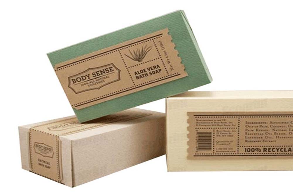 Recycle Kraft Paper Handmade Soap Box Packaging Custom Design