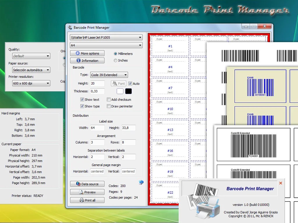 Barcode Print Manager A powerful barcode generator and printing
