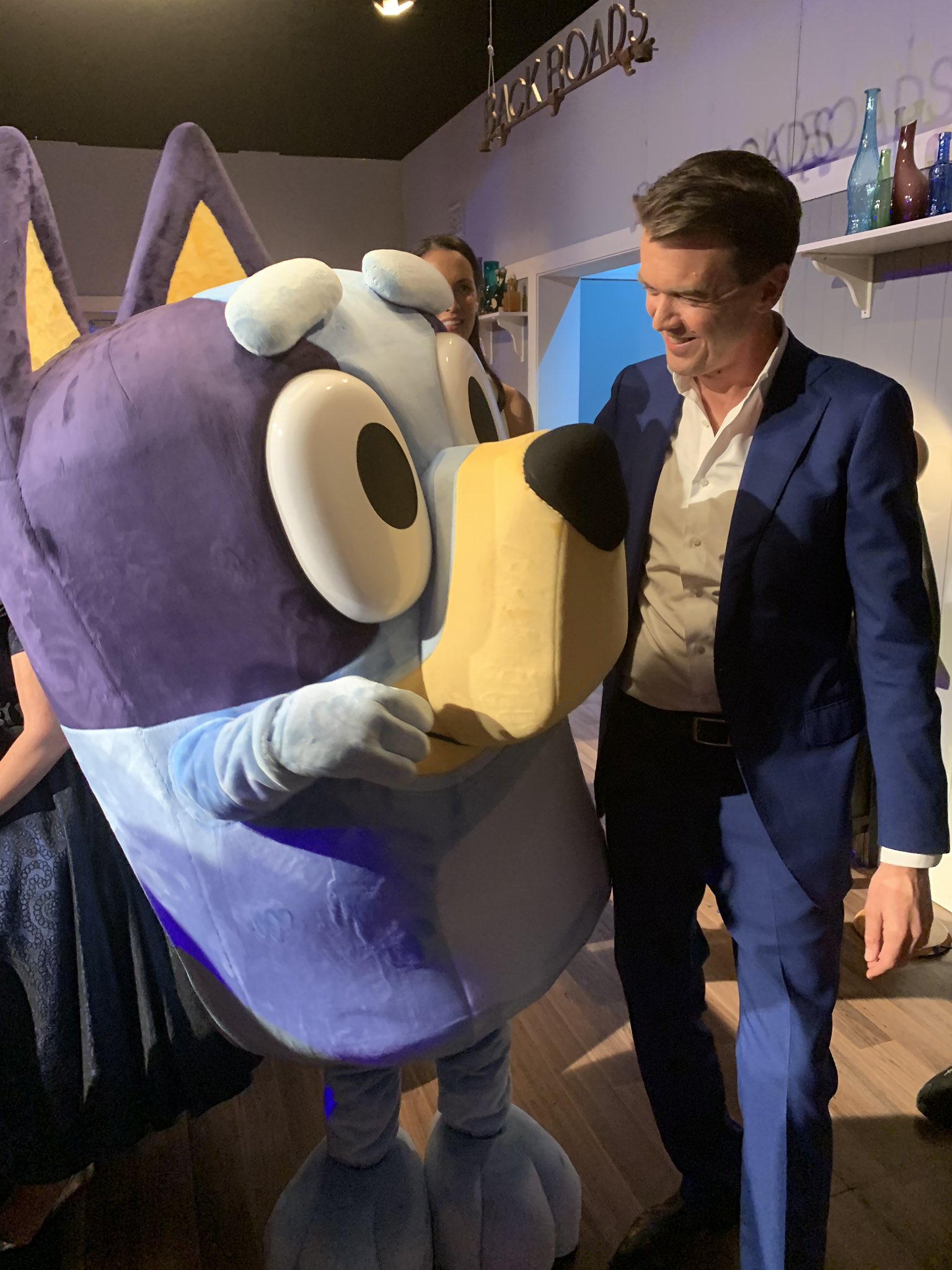 Raechel playing Bluey in the streets of Sydney MCTV Talent Agency