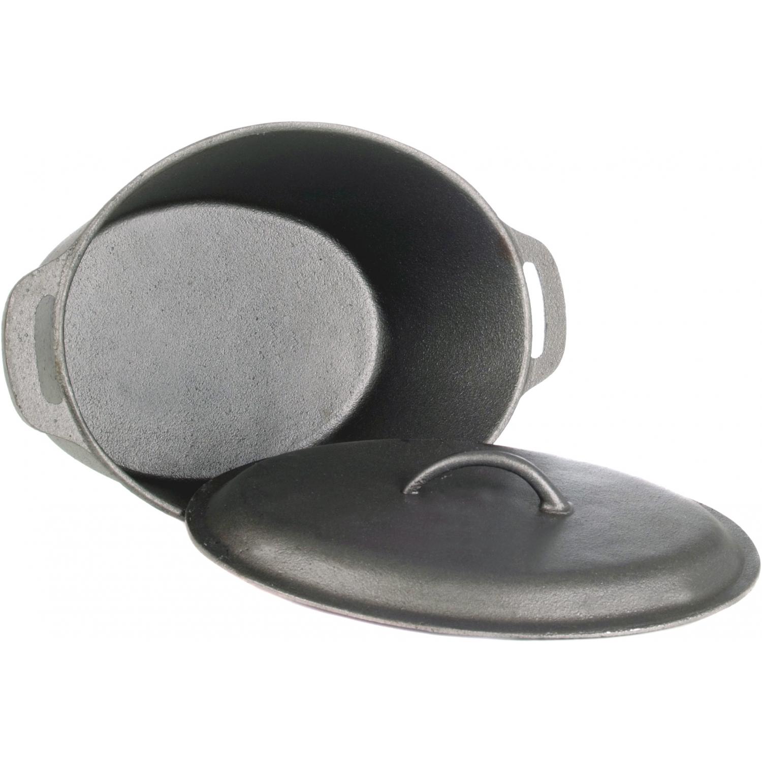 10499A2S Oval Casserole Pot 7qt Seasoned Cast Iron Cajun