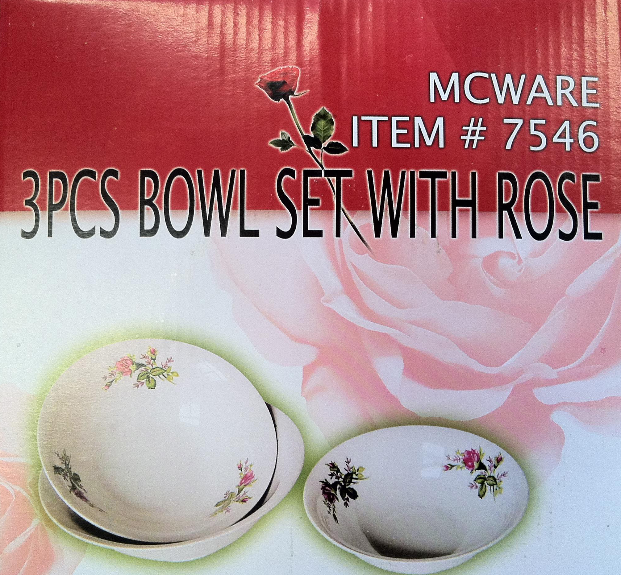 7546 BOWL CERAMIC w/ROSES 7″, 8″, 9″ SET OF 3 213 2nd Street, Mamou, La