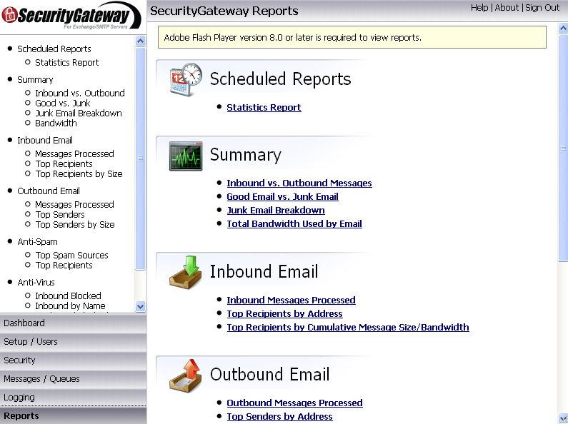 Email Spam Firewall SecurityGateway for Exchange / SMTP Servers