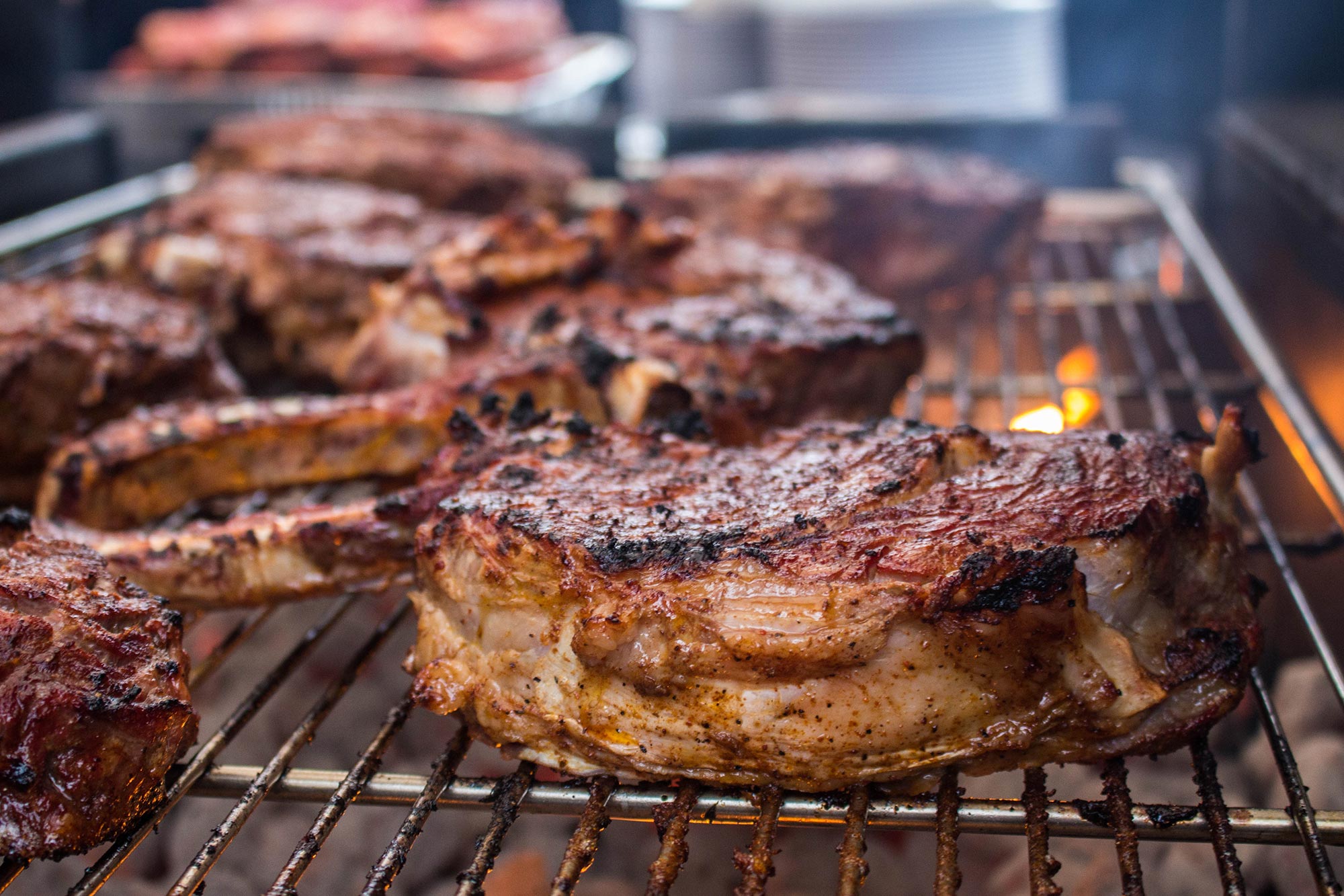 Cooking Tomahawk Steaks on a Meadow Creek Grill