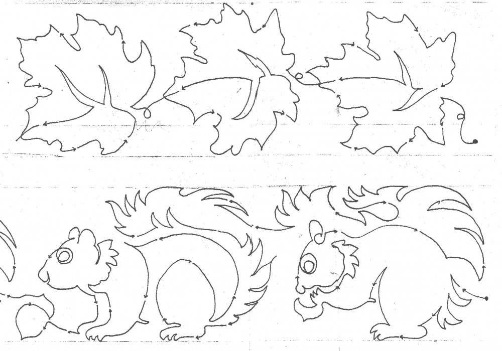 » Maple Squirrels PDF 5″ Border Pattern