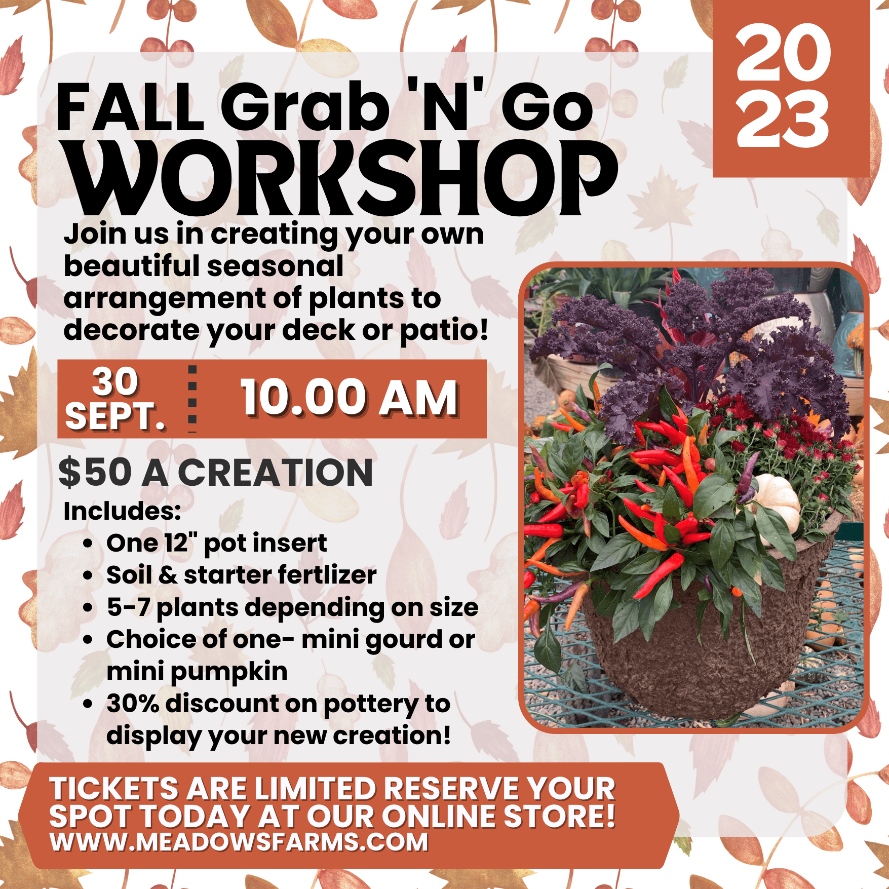 Paid Create a Fall Grab N' Go Meadows Farms Nurseries and Landscaping