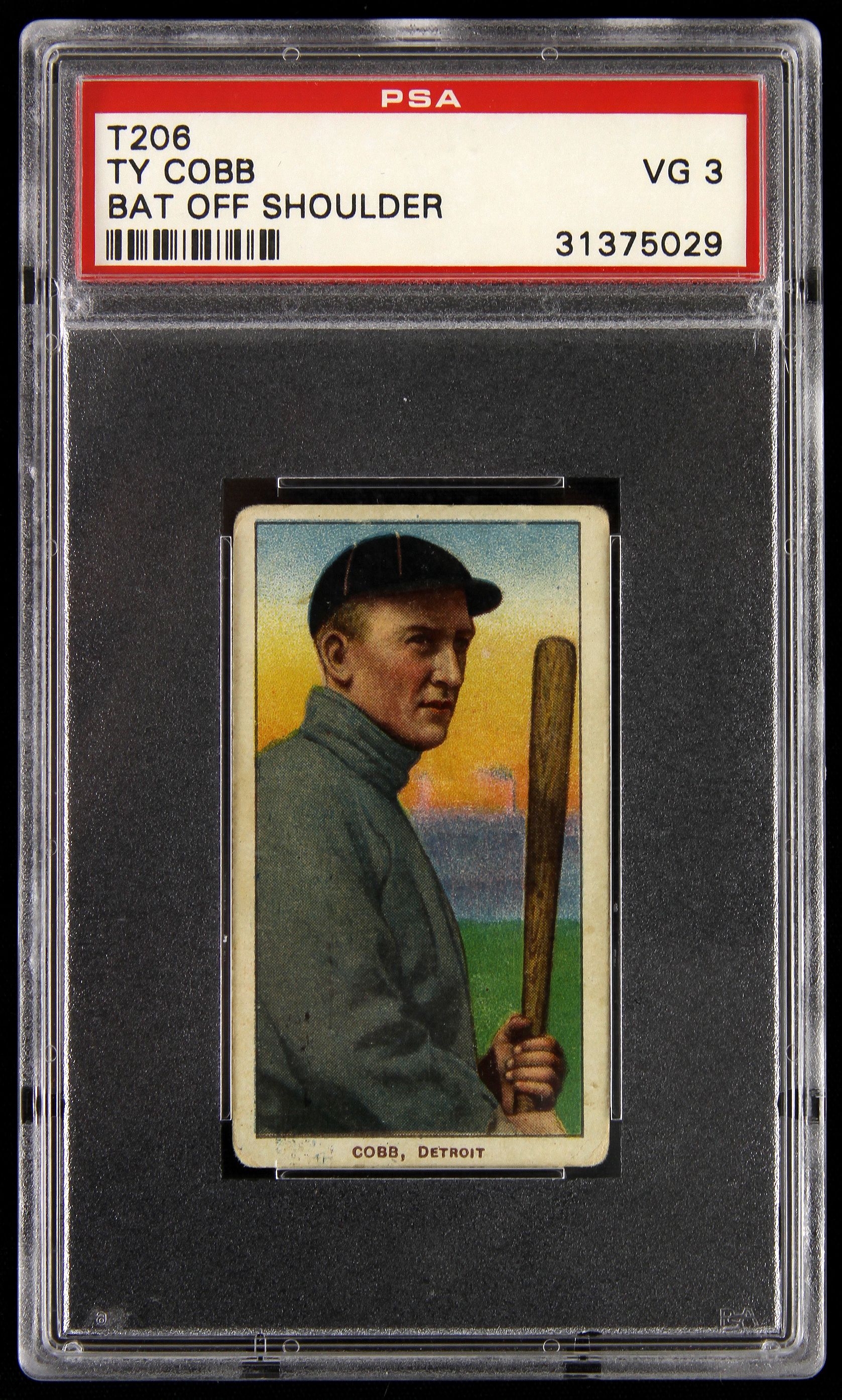 Lot Detail 190911 T206 Ty Cobb Detroit Tigers Baseball Card Bat Off Shoulder Graded (PSA 3)