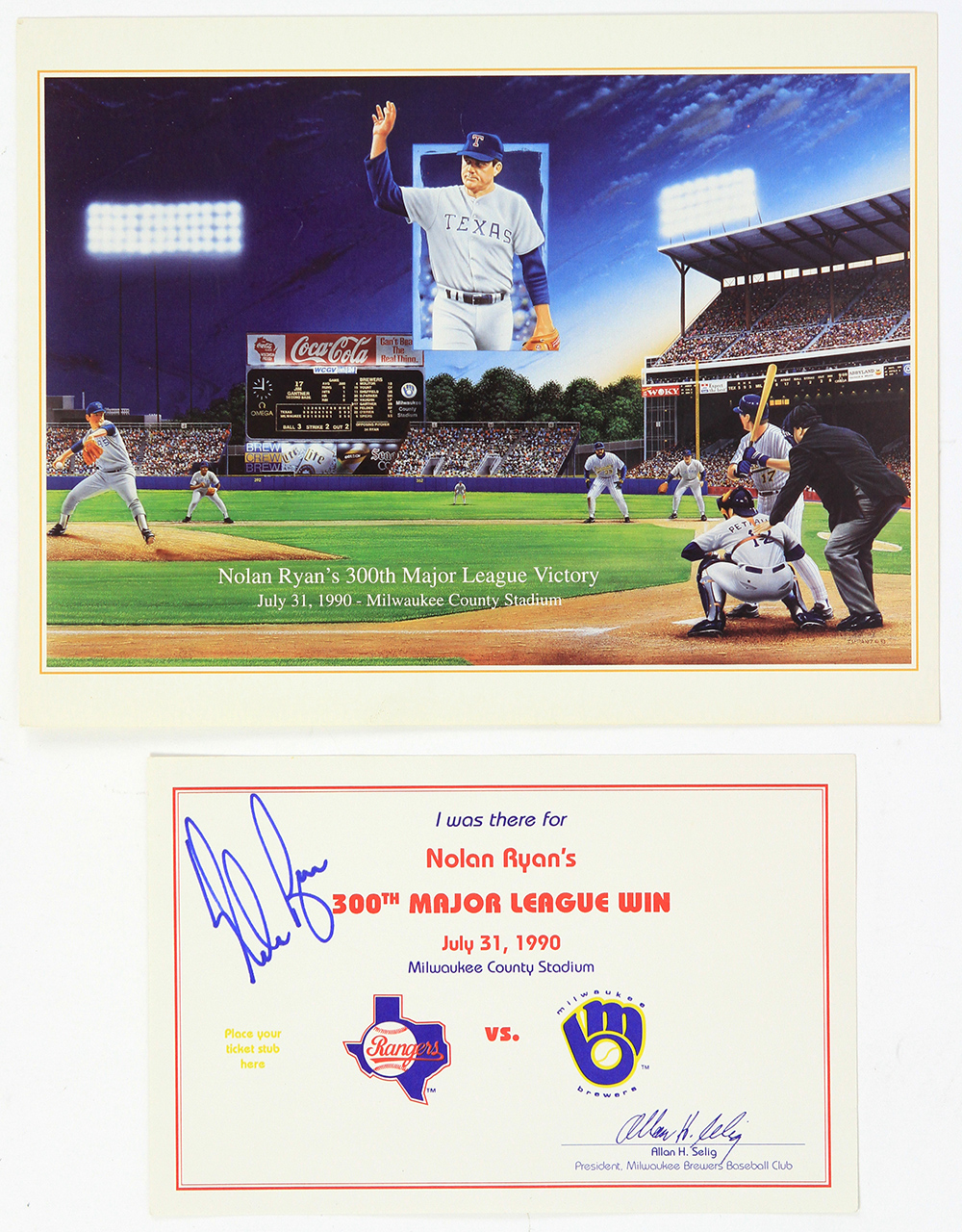 Lot Detail 1990 Nolan Ryan Texas Rangers Signed 300th Major League Win Attendance Certificate
