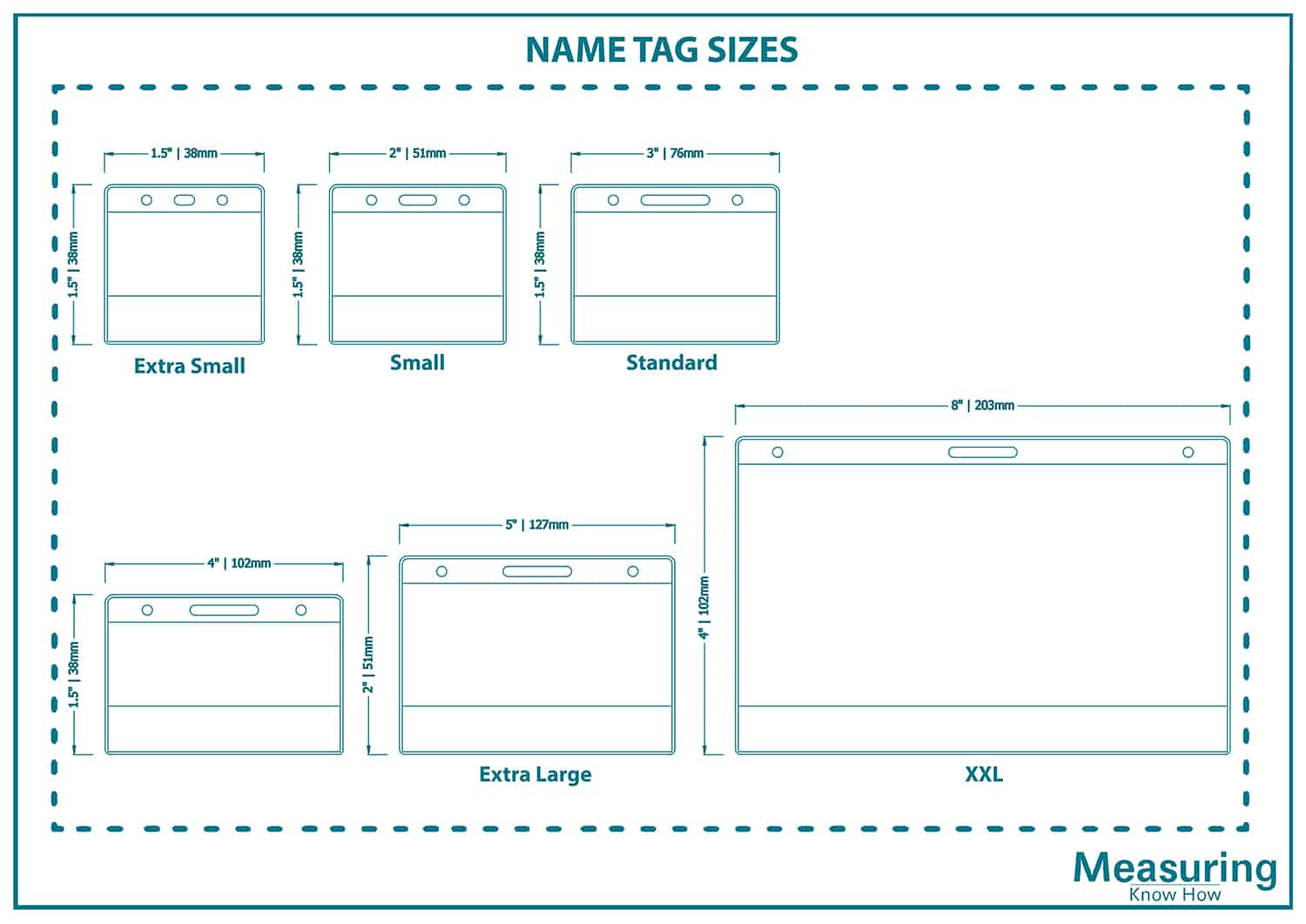 Standard Name Tag Size and Guideline (with Drawings) MeasuringKnowHow