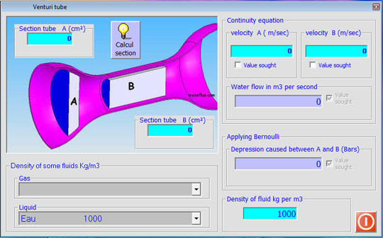 Venturi nozzle calculation