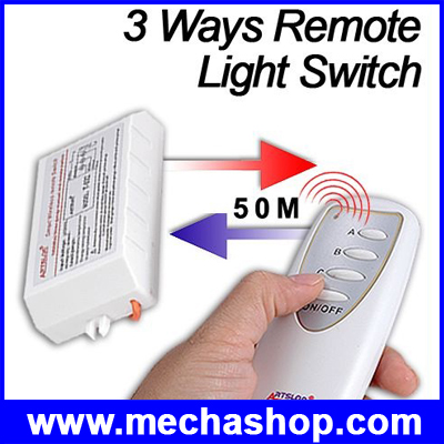สวิทซ์รีโมท 3 ช่อง แบบติดกับโคมไฟ WIRELESS REMOTE CONTROL 3 WAY CHANNEL